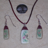 Hummingbird and Floral Pendant Set